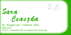 sara csaszka business card