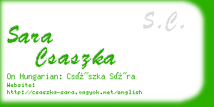 sara csaszka business card